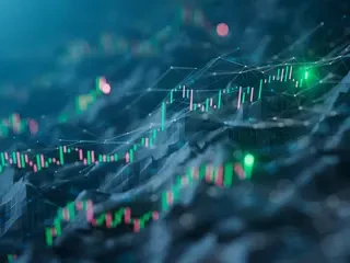 Finanzdaten - Börse, Wohlstand, Bullenmarkt - Grüne und rote Aktiencharts, Diagramme nach oben, finanzielle Gewinne
